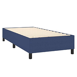 Acheter Maison Chic Structures de lit + matelas,Lit à sommier tapissier avec matelas Bleu 90x190 cm Tissu -MN18282