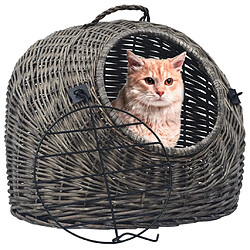 vidaXL Cage de transport pour chats Gris 45x35x35 cm Saule naturel