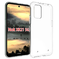 Htdmobiles Coque pour Nokia XR21 5G - housse etui silicone gel fine + film ecran - TRANSPARENT TPU