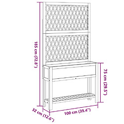 vidaXL Jardinière avec treillis et étagère bois massif d'acacia pas cher