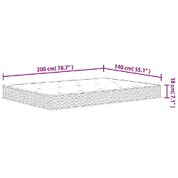 vidaXL Matelas à ressorts bonnell moyen 140x200 cm pas cher