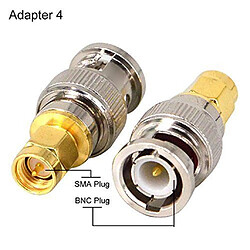 Acheter 4x BNC Femelle / Mâle à L'adaptateur Rf Du Connecteur Coaxial Mâle / Femelle à Prise SMA