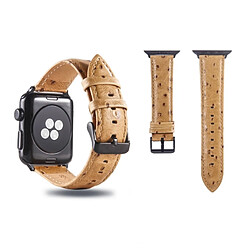 Wewoo Bande de montre-bracelet en cuir véritable pour Apple Watch série 3 & 2 & 1 42mm marron clair