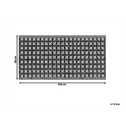 Beliani Tapis extérieur noir au motif croix blanches 90 x 180 cm ROHTAK