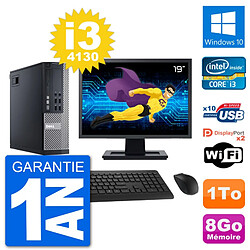 PC Dell 9020 SFF Ecran 19" Intel i3-4130 RAM 8Go Disque 1To Windows 10 Wifi - Occasion