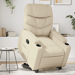 Maison Chic Fauteuil Relax pour salon, Fauteuil inclinable Crème Similicuir -GKD99041