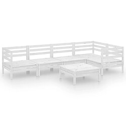 Maison Chic Salon de jardin 6 pcs - Table et chaises d'extérieur - Mobilier/Meubles de jardin Moderne Bois de pin massif Blanc -MN33301