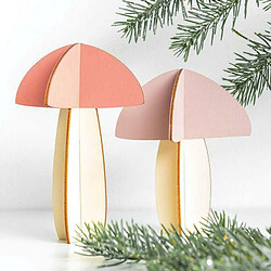 Rico Décorations de Noël en bois - 2 champignons en relief