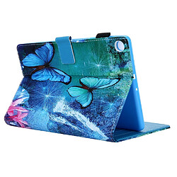 Acheter Etui en PU impression de modèle avec support papillon bleu pour votre Samsung Galaxy Tab A 10.1 (2019) T510