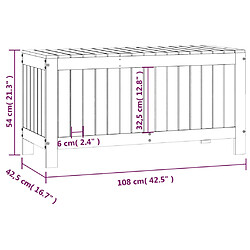 vidaXL Boîte de rangement de jardin 108x42,5x54 cm Bois massif de pin pas cher