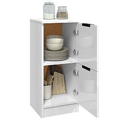 Acheter Maison Chic Commode Buffet - Meuble de rangement Blanc brillant 30x30x70 cm Bois d'ingénierie -GKD97965