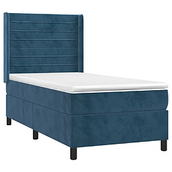 Avis Maison Chic Lit adulte- Lit + matelas,Sommier à lattes de lit avec matelas Bleu foncé 90x200 cm -GKD90524