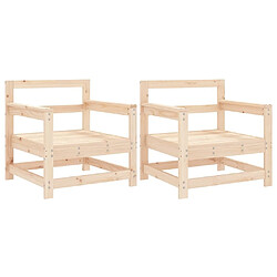 Maison Chic Lot de 2 Chaises de jardin,Fauteuil d'extérieur bois massif de pin -MN59339