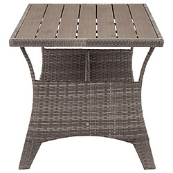 Avis vidaXL Table de jardin Gris 120x70x66 cm Résine tressée