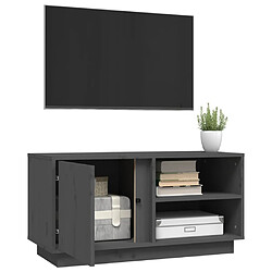 Maison Chic Meuble TV scandinave - Banc TV pour salon Gris 80x35x40,5 cm Bois de pin massif -MN11238 pas cher