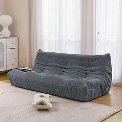 SoftEva Togo gris canapé trois places sans assemblage, mousse double confort, soutien ergonomique du corps entier