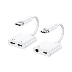 Universal Typec à 3,5 mm + typ (pd18w / 36w) - moindre pour l'interface de charge de type C en un point deux casques 3,5 mm