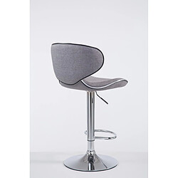 Acheter Decoshop26 Tabouret de bar x1 pivotant design moderne en tissu gris support en métal chromé 10_0005079