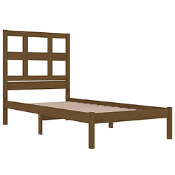 Avis vidaXL Cadre de lit sans matelas marron miel 100x200cm bois pin massif