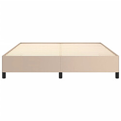 Maison Chic Lit adulte - Lit simple Cadre de lit,Structure du lit Contemporain Cappuccino 160x200 cm Similicuir -MN20559 pas cher