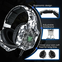 Acheter Chrono PS4 Casque de Jeu Xbox One avec lumière LED RVB et Micro antibruit pour Nintendo Switch Xbox One S PC Smartphones ou Ordinateur Portable (K8 Camouflage)