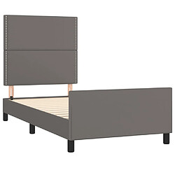 Acheter Maison Chic Lit adulte - Cadre Structure de lit avec tête de lit Contemporain Gris 90x200 cm Similicuir -MN75873