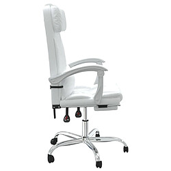 Avis vidaXL Fauteuil inclinable de bureau Blanc Similicuir