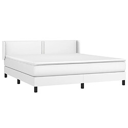 Avis Maison Chic Lit Adulte - Lit simple Lit à sommier tapissier avec matelas moelleux - Meuble de Chambre Blanc 160x200cm Similicuir -MN36498