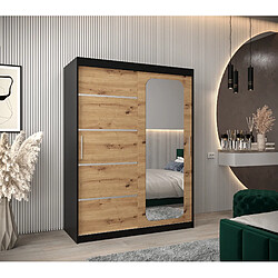 Abiks Meble Armoire PROMO V2 À Portes Coulissantes 200/150/62 2 Portes (Noir/Artisan)