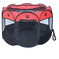 Wewoo Pour animaux de compagnie octogonale, rouge M, taille: 91 x 91 x 58cm Tente de chien imperméable à l'eau de tissu d'Oxford de mode pliable clôture extérieure