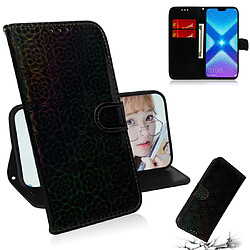 Wewoo Housse Coque Pour Huawei Honor 8X Couleur unie Boucle magnétique colorée Flip horizontal en cuir PU avec support et fentes cartes et portefeuille et lanière noir