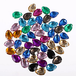 50pcs 13 * 18mm Goutte D'eau Acrylique Rhinestone Bouton Multicolore Pour Diy Artisanat