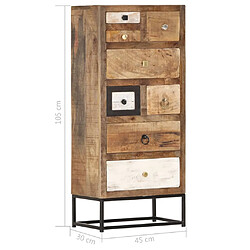 vidaXL Armoire à tiroirs 45 x 30 x 105 cm Bois de récupération massif pas cher