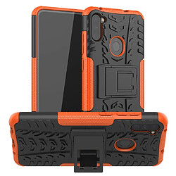 Coque en TPU hybride antidérapant avec béquille orange pour votre Samsung Galaxy M11/A11