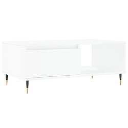 Maison Chic Table basse,Table Console Table d'appoint, Table pour salon Blanc 90x50x36,5 cm Bois d'ingénierie -MN13376