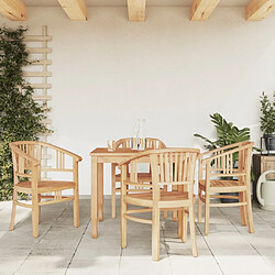 Salle à dîner de jardin 5 pcs,Table et chaise à manger Bois de teck massif -MN74388