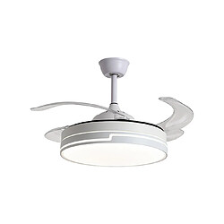 Ventilateur de plafond ROBIN MINI blanc, 4 pales escamotables, 48W LED 3000|4000|6000K, H35xP.91/40cm