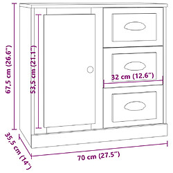 vidaXL Buffets 3 pcs noir bois d'ingénierie pas cher