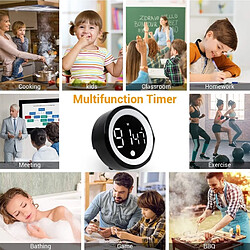 Universal Minuteur de cuisine intelligent, compte à rebours magnétique, minuteur de cuisson, horloge avec aimant arrière et pince, alarme bruyante, grand affichage | minuteur de cuisine pas cher