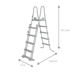 Acheter Échelle de Sécurité pour Piscines Bestway Flowclear 76,5x125x135/192 cm pour Piscines Démontables de 132 cm de Hauteur