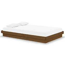 vidaXL Cadre de lit sans matelas marron miel bois massif