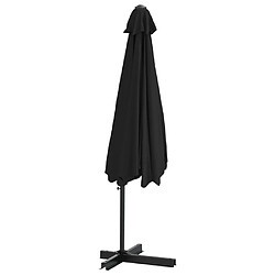 Helloshop26 Parasol d'extérieur avec mât en acier 300 cm noir 02_0008191