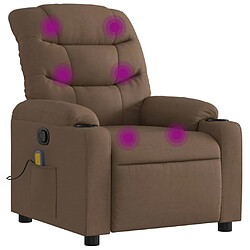 vidaXL Fauteuil de massage inclinable Marron Tissu