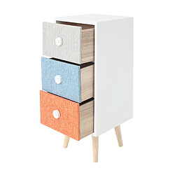 Acheter Mobili Rebecca Commode En Bois À 3 Tiroirs Pour Chambres D'enfants Tissu Moderne Et Coloré