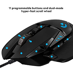 Logitech G502 HERO Souris gaming avec capteur HERO (souris RVB, 11 boutons programmables, souris pour PC et ordinateur portable)