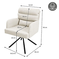 Acheter ML-Design 2x Chaise de salle à manger cuisine pivotante rembourrée fauteuil à accoudoirs