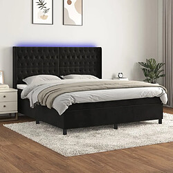 vidaXL Sommier à lattes de lit matelas et LED Noir 180x200 cm Velours