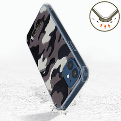 Acheter Guess Maroquinerie Coque iPhone 12 et 12 Pro avec Dragonne Motif Camouflage Guess gris