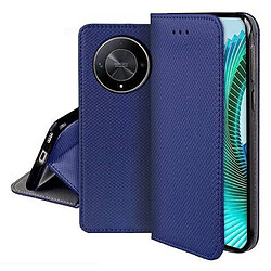 Htdmobiles Housse etui portefeuille avec coque interieure en silicone pour Honor Magic 6 Lite 5G + film ecran - BLEU MAGNET