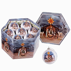 BigBuy Christmas Boules de Noël Multicouleur Papier Polyfoam Naissance/Crèche 7,5 x 7,5 x 7,5 cm (14 Unités)